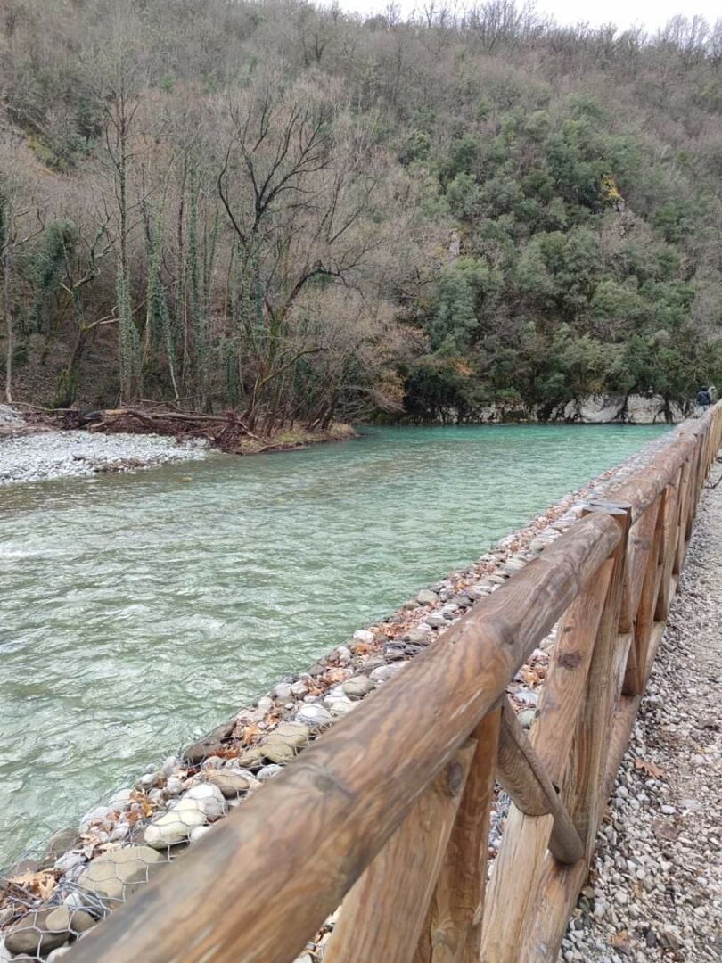Ποτάμι με ξύλινο φράχτη